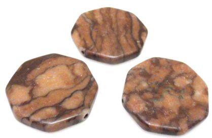 Trawertyn - na wisior - wielokąt 28mm