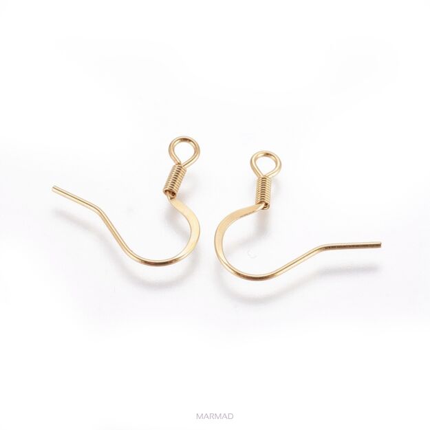 Bigle pozłacane 18K otwarte francuskie 17mm