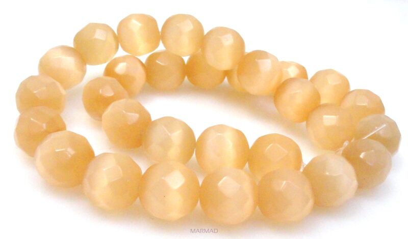 Uleksyt fasetowany - kula 12mm - jasna morela