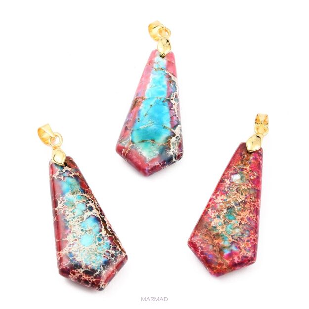 Zawieszka - jaspis cesarski grot 47x15mm