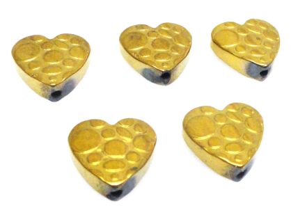 Hematyt złoty - ozdobne serce 10x10mm