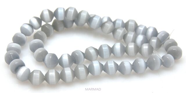 Kocie oko- uleksytowe - kula ze szlifem 8mm - szary