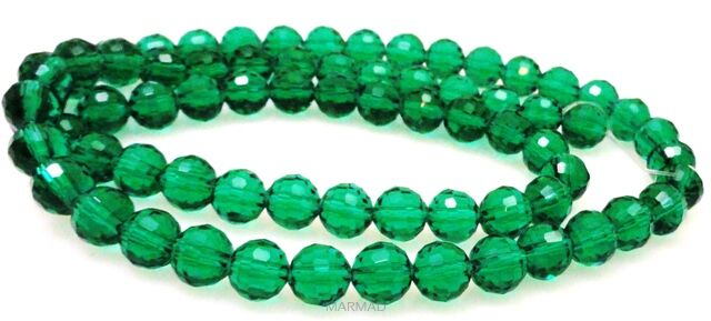 Kryształki fasetowane - kula 8mm - zieleń szmaragdowa