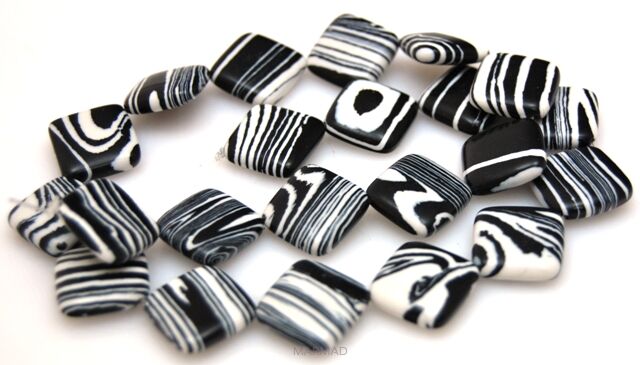 Turkus stabilizowany zebra - kwadrat na ukos 16mm