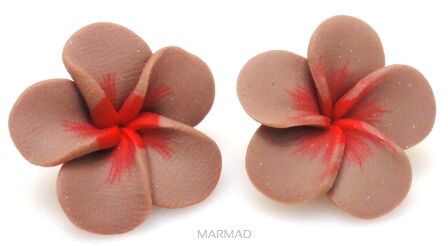 Handmade Polymer - kwiat 20mm - jasno brązowy