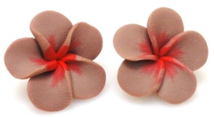 Handmade Polymer - kwiat 20mm - jasno brązowy