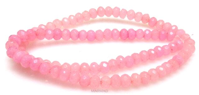 Jadeit fasetowany - oponka 6x4mm - jasno różowy