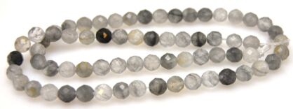 Kwarc szary fasetowany - kula 6mm