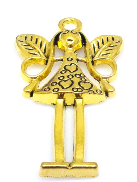 Zawieszka - dziewczynka Elf 58x34mm - kolor złoty