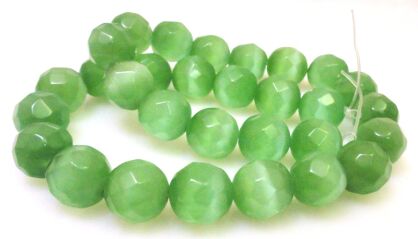 Kocie oko- uleksytowy fasetowany - kula  12mm - zielony