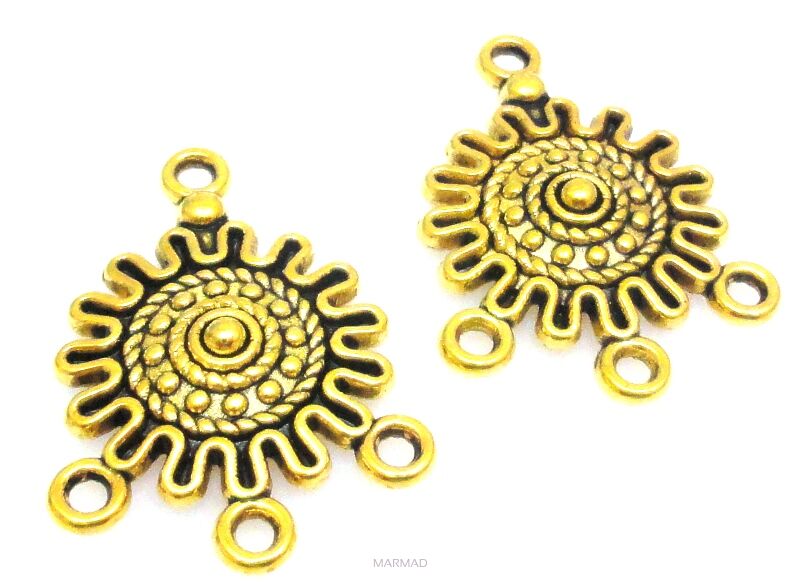 FILIGRAN Baza do kolczyków i wisiorków 27x20mm kolor złoty 