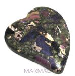 Jaspis cesarski fioletowy z żywicą - na wisior serce 45x35mm