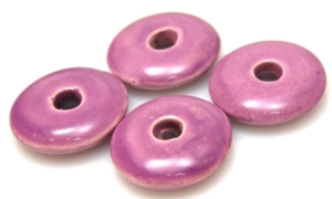 Donut 25mm - ceramika różowo fioletowa