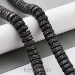 Lawa wulkaniczna czarna - krążek- heishi 9x4mm - 2