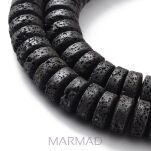 Lawa wulkaniczna czarna - krążek- heishi 9x4mm - 4