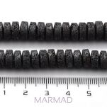 Lawa wulkaniczna czarna - krążek- heishi 9x4mm - 5