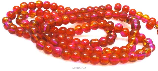 Koraliki cieniowane - kula 6mm - czerwono różowe