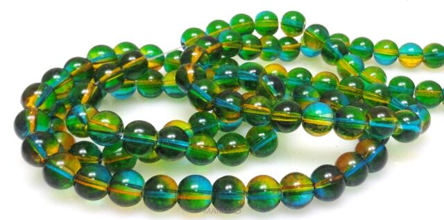 Kule szklane 8mm - turkusowo rude