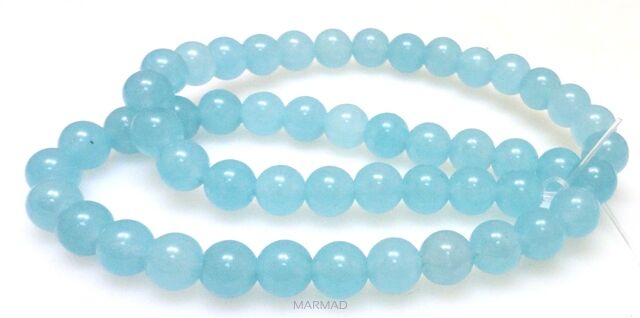 Jadeit - kula 8mm - akwamarynowy