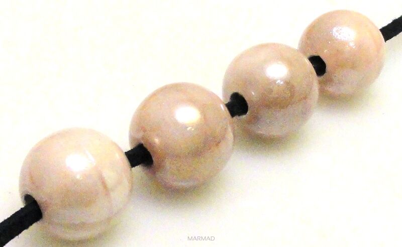 Ceramika - kula 12mm - beżowo różowa