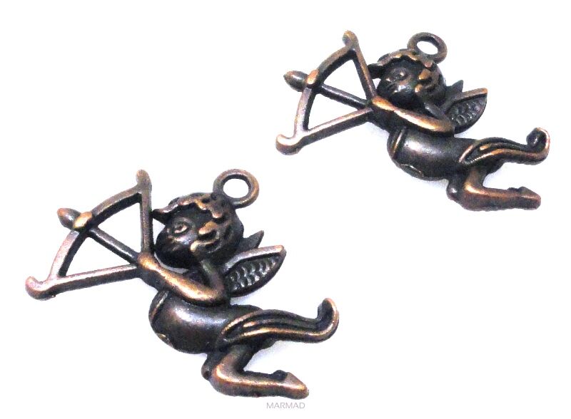 Aniołek / Amor - zawieszka 22x27mm- red copper