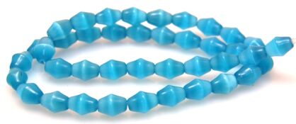 Kocie oko- uleksytowy - podłuzne bicone 10x7mm - jasno niebieski