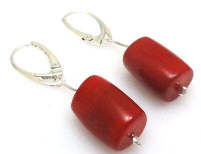 Kolczyki - koral czerwony + srebro 925 / dł. 45mm