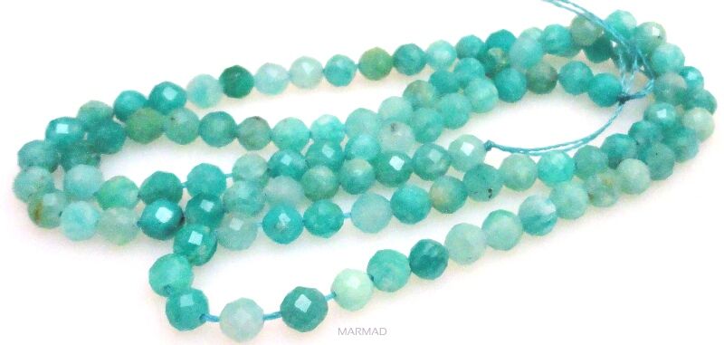 Amazonit fasetowany - kula 4mm