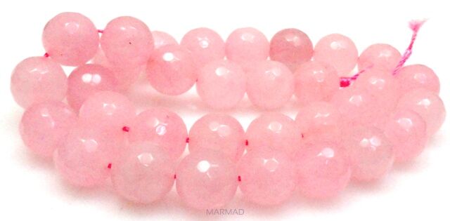 Jadeit fasetowany - kula 12mm - kolor kwarcu różowego