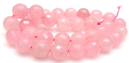 Jadeit fasetowany - kula 12mm - kolor kwarcu różowego