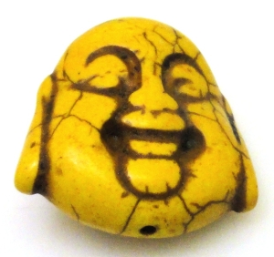 Howlit żółty - na wisior - głowa Buddy 30x25mm