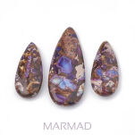 Jaspis cesarski z żywicą - na zawieszkę, wisior kropla 35x15x6mm- fioletowo, różowo- brązowo, beżowy