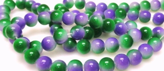 Koraliki cieniowane - kula 10mm - zielono wrzosowe