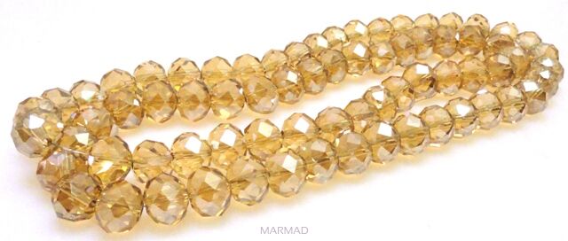 Kryształki fasetowane - oponka 10x7mm - szampan