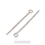 Szpilka z oczkiem 32mm - kolor srebrny - 2