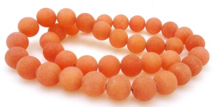 Jadeit matowy - kula 10mm- pomarańczowy