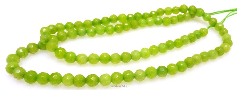 Jadeit fasetowany - kula 4mm - oliwkowy