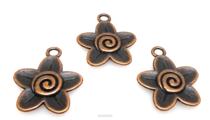 Zawieszka - kwiatek 22x18mm - red copper