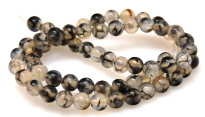 Agat szary "pajączek" - kula 6mm