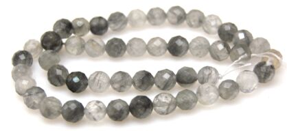 Kwarc szary fasetowany - kula 8mm