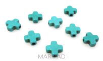 Howlit turkusowy - krzyż 8x8mm