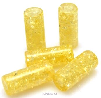 Akryl z żywicą - walec 23x10mm - żółty