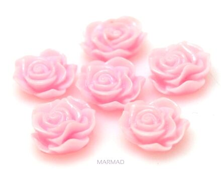 Kaboszon - różyczka 13x11mm - jasno różowa