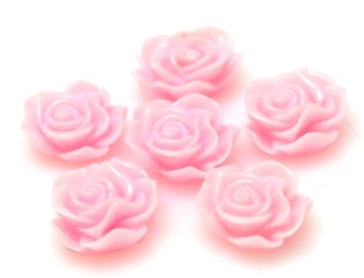 Kaboszon - różyczka 13x11mm - jasno różowa