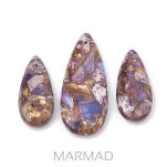Jaspis cesarski z żywicą - na zawieszkę, wisior kropla 49x20x6mm- fioletowo, różowo- brązowo, beżowy