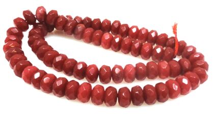 Jadeit fasetowany - oponka 8x5mm - czerwony