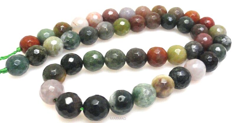 Agat India - kule fasetowane 8mm