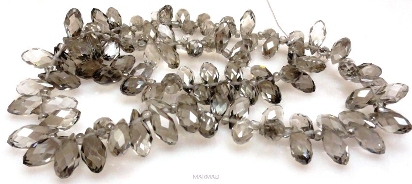 Kryształki fasetowane grey - briolette12x6mm