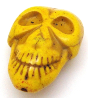 Howlit żółty - na wisior - czaszka 32x22mm