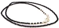 Naszyjnik czarny spinel fasetowany kule 2mm - srebro 925